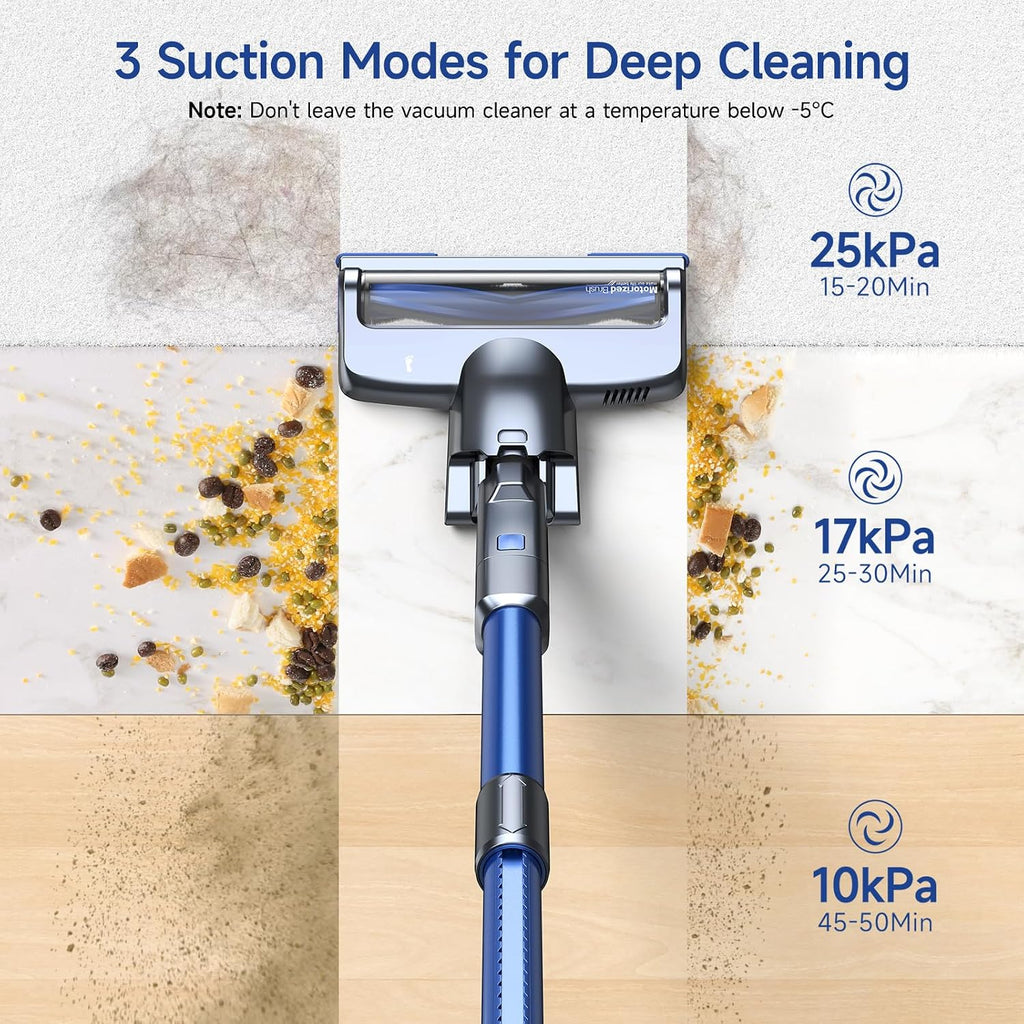 Cordless Stick Vacuum Cleaner, Lightweight 235W Brushless Motor, Rechargeable Battery, Self-Standing Design, Handheld for Carpet, Hard Floor, and Pet Hair